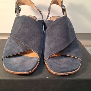 Alberto Fermani Suede Slingback Sandals Blue Women's Size EU 38 US 7.5-8